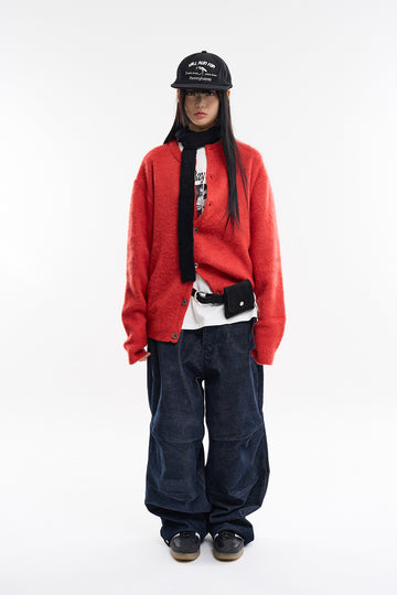 Amour crewneck wool alpaca cardigan